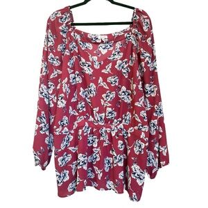 Floral Burgundy Women's Top